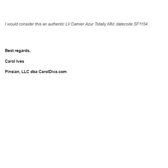 Authentic LOUIS VUITTON Totally MM Bag DAMIER AZUR - Picture 14 of 14